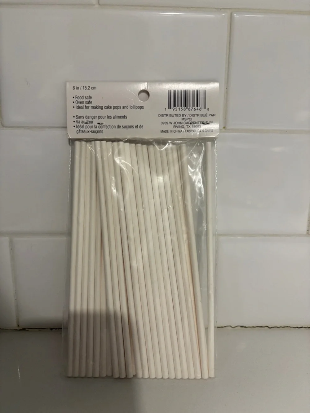 Celebrate It White Cake Pop Treat Sticks - 35 Count 6in